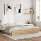 vidaXL Posteljni okvir s predali sonoma hrast 160x200cm inženirski les | Shoptok.si