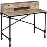 vidaXL pisaći stol od masivnog drva manga i čelika 110 x 50 x 96 cm | shoptok.hr