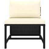 Poli 3-dijelni vrtni set sofa od poliratana s jastucima crni | shoptok.hr