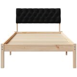  Okvir kreveta Smeđa i crna 90 x 190 cm Masivna borovina | shoptok.hr