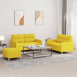  3-dijelni set sofa s jastucima svjetložuti od tkanine | shoptok.hr