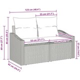  Kauč za vrt s 2 sjedala s jastučićima smeđi poliratan | shoptok.hr