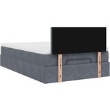 vidaXL Otomanski posteljni okvir z vzmetnico siv 120x200 cm žamet | Shoptok.si