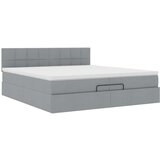 vidaXL Otomanski krevet s madracem svjetlosivi 200x200 cm tkanine | shoptok.hr