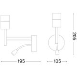 Ideal Lux led fleksibilna lampa sa monturom set up 1xE27/42W+LED/3W/230V usb hrom | Eponuda.com