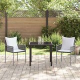 vidaXL 3-delni vrtni jedilni set z blazinami Rjav Poli Ratan | Shoptok.si