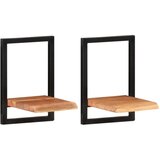 vidaXL Zidne police 2 kom 25 x 25 x 35 cm masivni bagrem i čelik | shoptok.hr