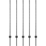  Stup za ogradu 5 pcs Siva 120 cm Čelik | shoptok.hr