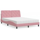 vidaXL Krevet s madracem ružičasti 140x190 cm baršunasti Cijene