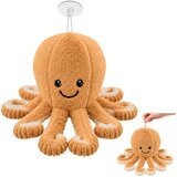  Plush Octopus Cuddly Toy with Suction Cup Beige 16 cm | shoptok.hr