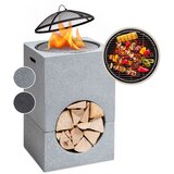 Blumfeldt monolith, kamin s roštiljem, mgo i čelično kućište, uključujući zaštitu od iskrenja | shoptok.hr