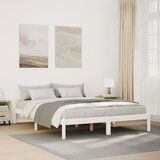 Maison Chic Daljši Posteljni okvir - Dvoposteljna postelja - Zakonska postelja brez vzmetnice bel 160x210 cm borovina, (21695115) | Shoptok.si