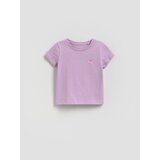 Reserved Pamučna majica s printom - boja lavande | shoptok.hr