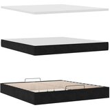  Otomanska postelja z vzmetnico & LED črna 160x200cm žamet, (22054023) | Shoptok.si
