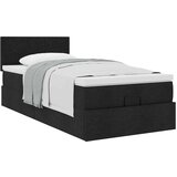 vidaXL Otomanski posteljni okvir z vzmetnico črn 80x200 cm blago | Shoptok.si