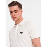 Ombre Men's polo shirt with zipper neckline - white | Shoptok.si