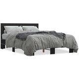vidaXL Okvir kreveta crni 140 x 200 cm od konstruiranog drva i metala | shoptok.hr