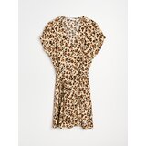 Sinsay Viskozna mini haljina s pojasom s leopard uzorkom | shoptok.hr