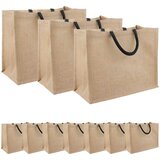  Torbe od jute 10 Prirodna i crna 42 x 33 x 19 cm 100% Jut Slike