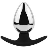 SuperLove Metal Butt Plug with Silicone Base Silver Large Cijene