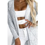 numoco basic Women's cardigan with longer back - grey | Shoptok.si
