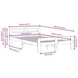  Posteljni okvir brez vzmetnice bel 135x190 cm trdna borovina, (21528867) | Shoptok.si