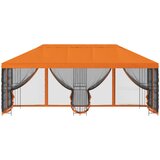 Paviljon s bočnim stranama 6 x 3 m Narančasta Poliester i čelik | shoptok.hr