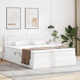 vidaXL Krevet s od storage Čista bijela 140 x 190 cm Lažna koža | shoptok.hr