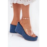 Boto Women's Wedge Sandals With Transparent Strap Denim Zolretia | shoptok.hr