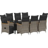  Vrtni set za objed 9 kom. Siva poliratan | shoptok.hr