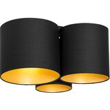 QAZQA Stropna svetilka črna z zlato notranjostjo 3-light - Multidrum | Shoptok.si