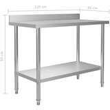 vidaXL Kuhinjska delovna miza z zaščitno ploščo 120x60x93 cm jeklo | Shoptok.si