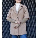 Gemre Light Brown Coat with Sweater Sleeves Sameha | Shoptok.si