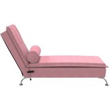  Masažna počivaljka s valjkastim jastukom ružičasta baršunasta | shoptok.hr