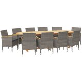  11-dijelni vrtni blagovaonski set s jastucima sivi | Eponuda.com