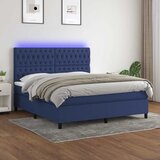  Krevet box spring s madracem LED plavi 180x200 cm od tkanine | shoptok.hr