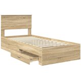 Krevetna konstrukcija s ladicama Hrast sonoma 90 x 200 cm | Eponuda.com