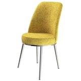 Hanah home set trpezarijskih stolica Dexa 4 kom, senf žuta tkanina Babyface, hromirane metalne noge | Eponuda.com