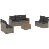  8-dijelni set vrtnih sofa od poliratana s jastucima sivi | shoptok.hr