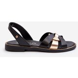 Zazoo Women's Black Leather Sandals 40382 | Shoptok.si