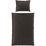 Dieter Knoll OBOJESTRANSKA POSTELJNINA STRIPES DK 140/200 cm saten rjava | Shoptok.si
