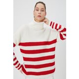 Koton Women's Red Striped Sweater Cene