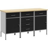  Radni ormar s ladicama 3 kom. Crna i Siva 150 x 55 x 85 cm | shoptok.hr