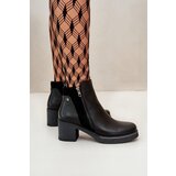 Boto Women's Eco Leather Ankle Boots With Heel Insulated Black Revianna | Shoptok.si