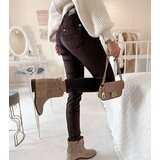 Gemre Brown Pouchard fabric trousers | Shoptok.si