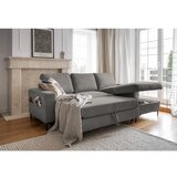 Miuform Siva sklopiva kutna garnitura od samta (s desnim kutom) Lofty Lilly – | shoptok.hr