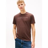 Tommy Jeans Majica čokolada / bela | Shoptok.si