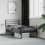  Metalni okvir kreveta uzglavlje i podnožje crni 107x203 cm | shoptok.hr