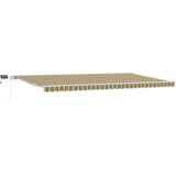 vidaXL Ročna retraktilna tenda z LED zeleno in rumeno 600x300 cm, Zamenjavna tenda za okvir 6x3 m zelena in rumena | Shoptok.si