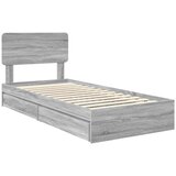  Krevet s od storage Siva Sonoma 100 x 200 cm Konstruirano drvo | shoptok.hr